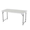 Adjustable Height White HDPE Folding Table with Powder Coated Steel Frame