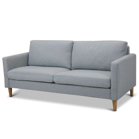 Light Grey Fabric Modern Mid-Century Style Sofa with Wood Legs