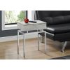 24in Modern End Table 1 Drawer Nightstand Grey with Chrome Metal Legs