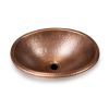 Hammered Copper Oval Bathroom Sink Vessel 17 x 13 inch