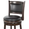 Cappuccino 29-inch Swivel Barstool with Faux Leather Cushion Seat