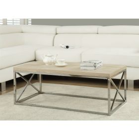 Modern Rectangular Coffee Table with Natural Wood Top and Metal Legs