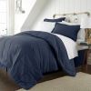 CA King Navy Microfiber Baffle-Box 6-Piece Reversible Bed-in-a-Bag Comforter Set