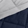 King/Cal King 3-Piece Microfiber Reversible Comforter Set in Navy/Grey