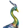 Outdoor Garden Metal Blue/Green Peacock Statue