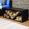 Black Indoor/Outdoor 41 inch Steel Triple Triangle Firewood Log Storage Rack