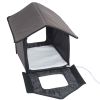 Heated Outdoor Cat House with Lamb Wool Padded Cats Bed in Brown