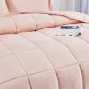 Twin Size Pink 3 Piece Microfiber Reversible Comforter Set