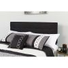 Queen size Modern Black Fabric Upholstered Panel Headboard