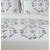 Queen size Cotton Bedspread with Scalloped Edges and Floral Print Embroidery in White