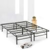 Queen size Folding Sturdy Metal Platform Bed Frame with Storage Space