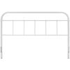 Queen size Vintage White Metal Headboard with Round Corners