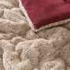 Full/Queen Plush Sherpa Reversible Micro Suede Comforter Set in Marron