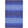 5' X 8' Striped Hand-Tufted Wool/Cotton Blue Area Rug