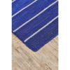 2' x 3' Striped Hand-Tufted Wool/Cotton Blue Area Rug