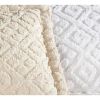 Full size Diamond Pattern Cotton Chenille Bedspread in White