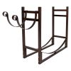 Bronze Metal Indoor/Outdoor Firewood Log Rack with Removeable Kindle Holder