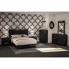 Modern 5-Drawer Bedroom Chest in Black Wood Finish