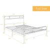 Full Size Industrial Metal Wood Platform Bed Frame with Headboard and Footboard