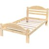 Twin Unfinished Solid Pine Wood Platform Bed Frame with Headboard and Footboard