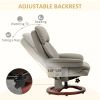 Adjustable Grey Brown Faux Leather Electric Remote Massage Recliner Chair w/ Ottoman