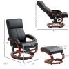 Adjustable Black Faux Leather Electric Remote Massage Recliner Chair w/ Ottoman