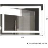 Modern LED Lighted Mirror Dimmable Wall-Mounted Bathroom Vanity 27 x 20 inch