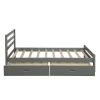 Twin size Gray Low Profile 2 Drawer Storage Platform Bed