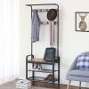 Entryway Modern Industrial Style Hall Tree Coat Rack Shoe Storage Bench