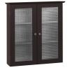 Bathroom Wall Cabinet with Two Glass Doors in Dark Espresso