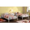 Twin over Twin Sturdy Steel Metal Bunk Bed in White Finish