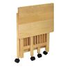 3-Shelf Folding Wood Printer Stand Cart in Natural with Lockable Casters