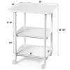 White Multifunction Adjustable Height 3-tier Printer Stand on Wheels