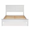 Contemporary White Solid Pine Platform Bed in Queen Size