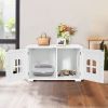 White  Modern Large Ventilated Private Divider Cat Litter Box