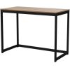 Modern Home Office Laptop Computer Desk Table with Black Metal Frame Wood Top