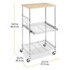 Sturdy Metal Kitchen Microwave Cart with Adjustable Shelves and Locking Wheels