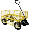 Heavy Duty Yellow Wheelbarrow Steel Log Garden Cart