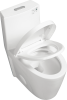 1.1/1.6 GPF Dual Flush 1-Piece Elongated Toilet with Soft-Close Seat - Gloss White, Water-Saving, Modern, Stylish Design 23T01-GW