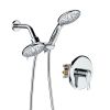 Large Amount of water Multi Function Dual Shower Head - Shower System with 4." Rain Showerhead, 6-Function Hand Shower, Chrome