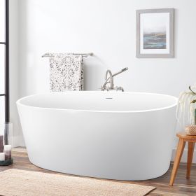 63" 100% Acrylic Freestanding Bathtub, Contemporary Soaking Tub, white Bathtub