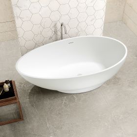 70 inch stone resin solid surface egg shape freestanding bathtub for the bathroom