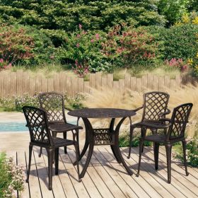 5 Piece Bistro Set Cast Aluminum Bronze