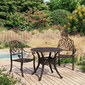 3 Piece Bistro Set Cast Aluminum Bronze