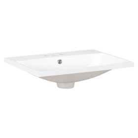 24" Bathroom Vanity Top Only, White Basin, 3-Faucet Holes, 4" Faucet Available, Ceramic