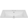 30" Single Bathroom Vanity Top with White Basin, 3-Faucet Holes, Ceramic