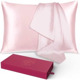 Silk Pillowcase for Hair and Skin 1 Pack, 100% Mulberry Silk & Natural Wood Pulp Fiber Double-Sided Design