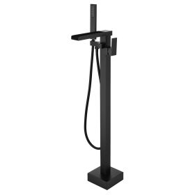 Single Handle Floor Mounted Freestanding Tub Filler With Handheld Shower Matte Black RBBF65003MB