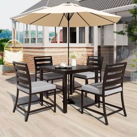 Ustyle Outdoor four-person dining table and chairs are suitable for courtyards, balconies, lawns