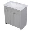 30" Bathroom vanity with Single Sink in grey; Combo Cabinet Undermount Sink; Bathroom Storage Cabinet; Solid Wood Frame